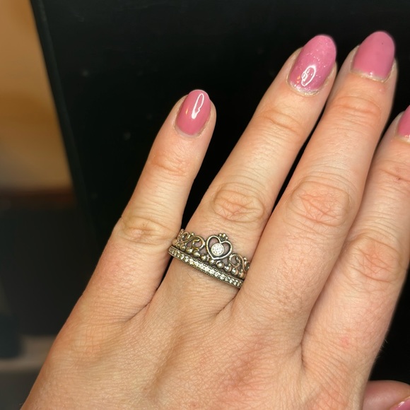 PANDORA Princess Tiara Ring Set size 7.5 - Picture 1 of 6
